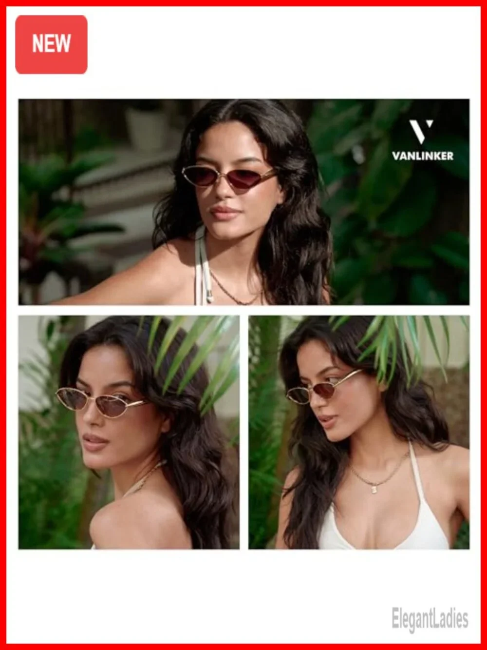 Retro Cat Eye Oval Sunglasses for Small Faces UV400 Polarized Metal Frame 90s